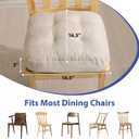 IASEAHK Chair Cushions, Memory Foam Dining Chair Cushions, Tufted Indoor Chair Pads, Set of 4, 16.5' x 16.5' x 3.5', Beige