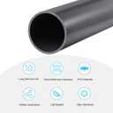 MECCANIXITY PVC Rigid Round Pipe 67.8mm ID 75mm OD 650mm Dark Grey High Impact for Water Pipe,Crafts,Cable Sleeve