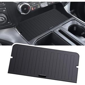 Center Console Compartment Cover for Ford F150 2021-2025 & Lightning XLT 2022-2024, Front Interior Storage Cubby Lid Hidden Secret Pocket Panel with USB Hole (For Open Pocket in Front of Shifter)