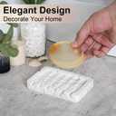 2 x Resin Soap Dish Bathroom,Self Draining Marble Look Soap Holder for Shower,Soap Tray for Kitchen,Sink(Marble White)