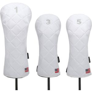 YuEagleSky Golf Head Covers Woods Driver Fairway Hybrid 4 Sets 1 3 5 X Interchangeable Number Tag Fit All 462CC Clubs