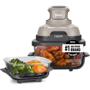 Ninja Crispi Glass Air Fryer, 4-in-1, Stone, FN101ST, 4 QT