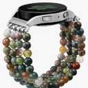 Natural Stone Bracelet Beaded Band Women 20mm Compatible with Samsung Galaxy Watch 7/6/5/4/Active 2/4 Classic/6 Classic/5 Pro/FE 40mm 42mm 43mm 44mm 45mm 46mm 47mm
