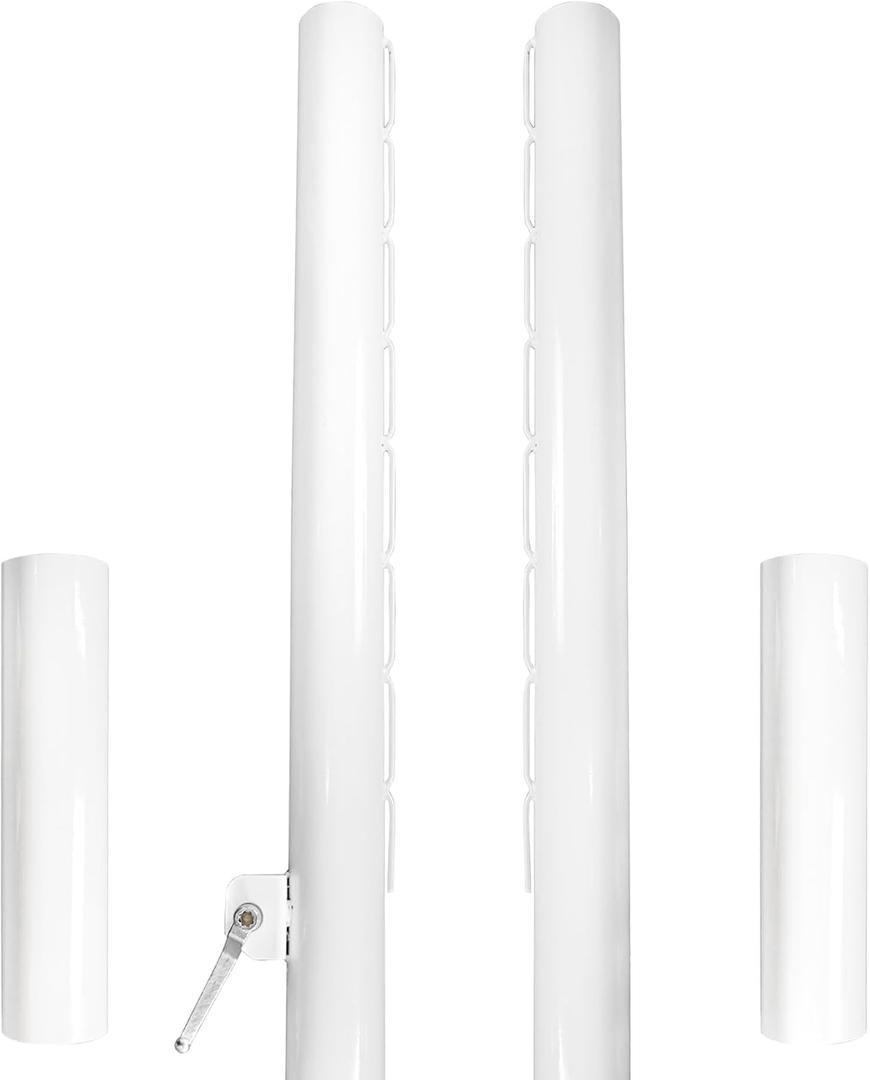 Aoneky 2.75 Inch Professional Permanent Volleyball Net Posts Pair with 3.15 Inch Ground Sleeves Heavy Duty Steel Poles for Outdoor Court Installation Net Not Included