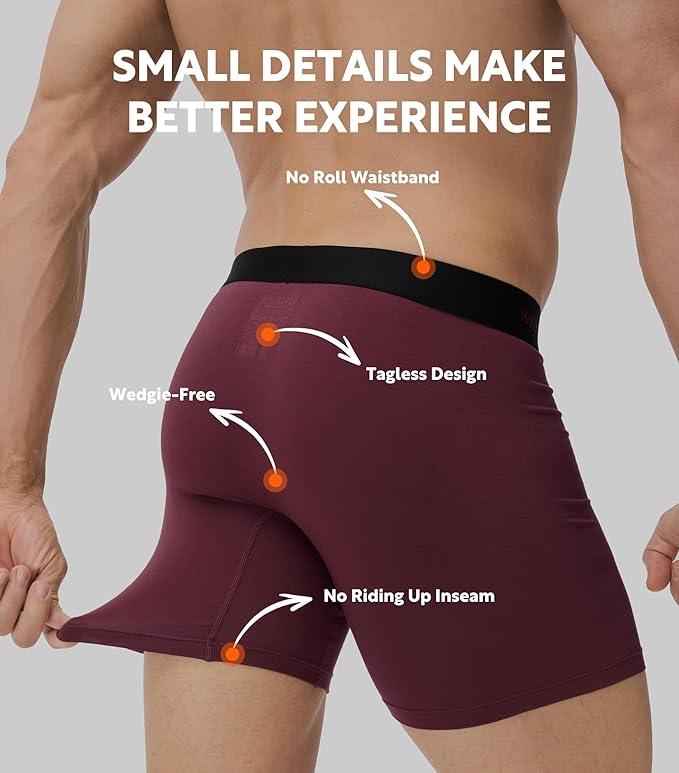 Separatec Dual Pouch Mens Underwear Breathable Cooling Rayon Made from Bamboo Underwear Men, Boxer Briefs and Trunks 7 Pack XL
