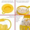 Ecolution Patented Micro-Pop Microwave Popcorn Popper with Temperature Safe Glass, 3-in-1 Lid Measures Kernels and Melts Butter, Made Without BPA, Dishwasher Safe, 3-Quart, Yellow
