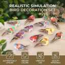 12Pcs Artificial Bird Ornaments, Cute Bird Decor for Christmas Tree, Wreaths, Seasonal Holiday Displays, DIY Crafts and Home Decor