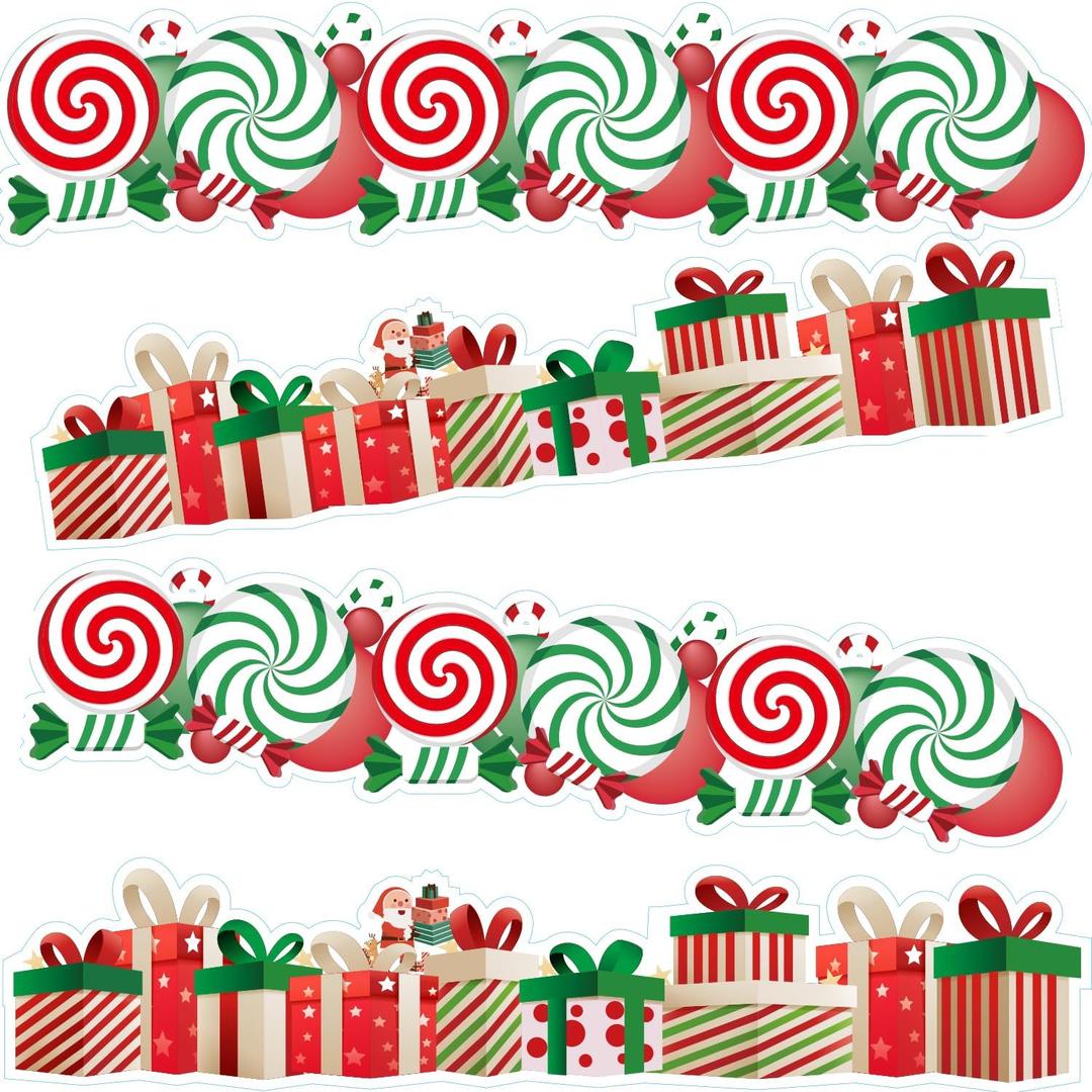 HXYCNNA 59Ft Christmas Bulletin Board Trim - 2 Design 60Pcs Black and White Borders