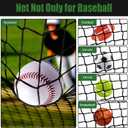 Baseball Softball Backstop Nets,Sports Net with 33ft Rope or Steel Hanging Kit, Nylon Nets Also for Basketball Soccer Lacrosse Hockey