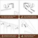 Matte Black Curtain Rod Itself is 30-144 inch 2 Pack, Fit 30 to 142, 66 to 120 inch Windows with 1 Inch Diameter Heavy Duty Adjustable Telescopic Rod, 1 Inch Diameter Splicing Extra Long