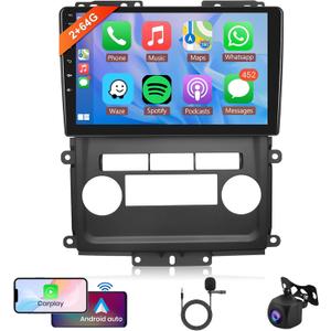 2G+64G Android Car Stereo for Nissan Frontier Xterra 2009-2012 Wireless Carplay Android Auto Car Radio, 9 IPS Touch Screen Head Unit Mirror Link WiFi GPS Bluetooth FM/RDS Hi-Fi Backup Camera SWC