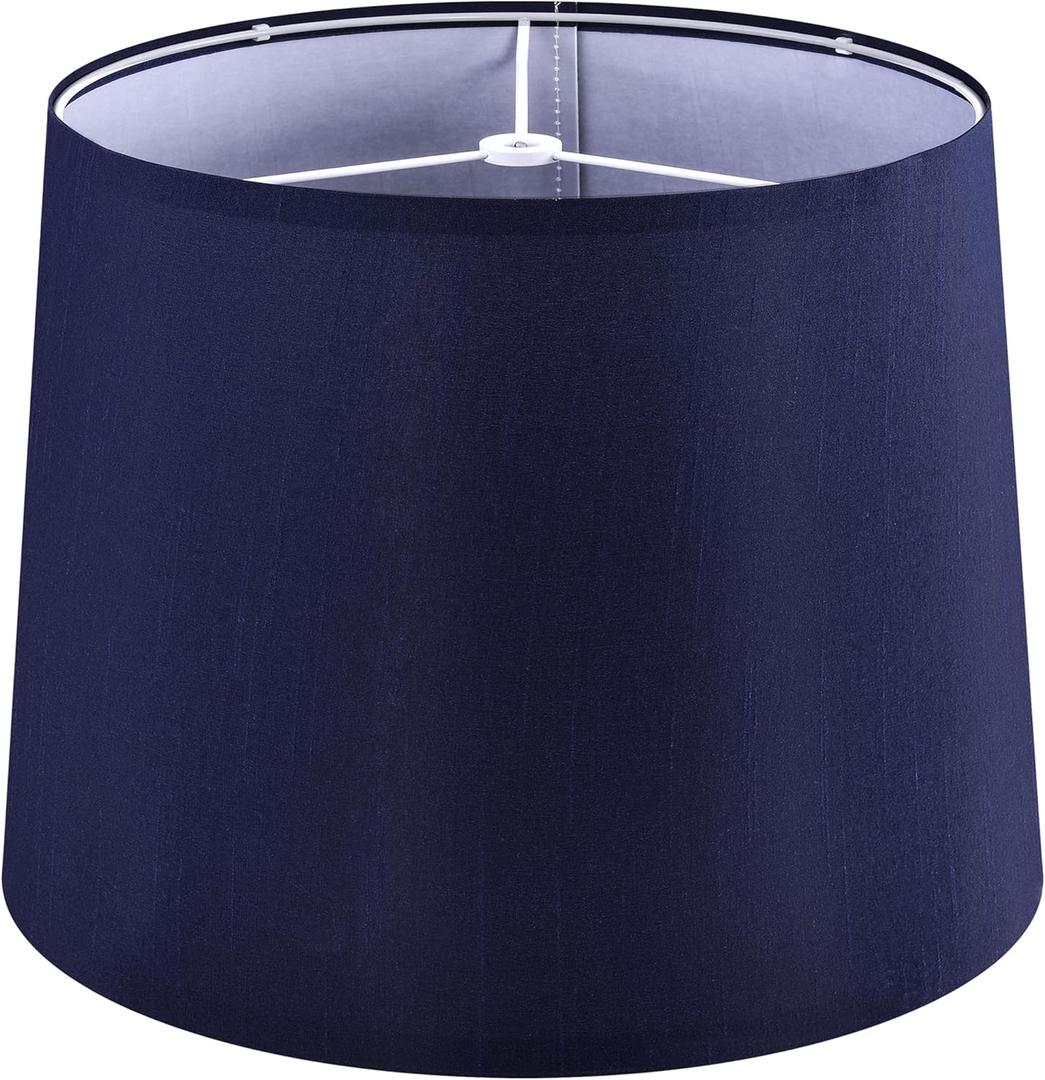 GOSO Charming Blue Lamp Shade Medium Drum,111310 Inches Spider Art Deco Lampshades for Table Lamps and Floor Lamp Replace the Decorated Bedroom,Dining Room,Living Room,Simple Assembly