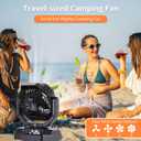 AVV 20000mAh High Speed Portable Camping Rechargeable Fan with Remote Control, Battery Powered with Auto Oscillating with Camping Essentials Accessories for Outdoor, Beach, Patio, Tent, Black, Travel-sized