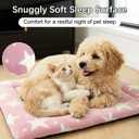 Dog Bed Mat Soft & Comfortable Dog Kennel Pad for Crate Durable Crate Bed & Mat for Dogs & Cats Ideal for Crate, Kennel, and Home Use (Big&Little Stars Pink, S(24"*18"*1.5"))
