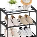 Autonomier 3 Tier Extra Small Shoe Rack (16.3" Wide), Narrow Stackable Shoe Shelf for Kids Toddler Adult, Lightweight Shoe Rack Stand for Closet Dorm Storage Organizer, Front Door Entrance, Entryway