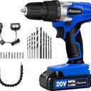 AVID POWER 20V MAX Lithium lon Cordless Drill Set, Power Drill Kit with Battery and Charger, 3/8-Inch Keyless Chuck, Variable Speed, 16 Position and 22pcs Bits (Blue)