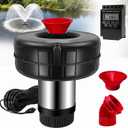 15000 GPH Pond Fountain Aerator - 750W (1HP), 110V Floating Fountain with 100-foot Power Cord. Stainless Steel Floating Pond Fountain Pump for Large and Small Outdoor Ponds and Lakes.(Red)
