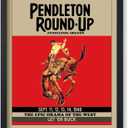 Poster Master Vintage Rodeo Poster - Retro Round-Up Print - Oregon Art - Gift for Men, Cowboy, Animal Lover - Decor for Office, Bedroom, Living Room - 8x10 UNFRAMED Wall Art (Style-03)