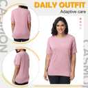 CASMON Post Shoulder Surgery Shirts for Women, After Rotator Cuff Tear Away Full Open Side Snap Adaptive Clothing Unisex (S)