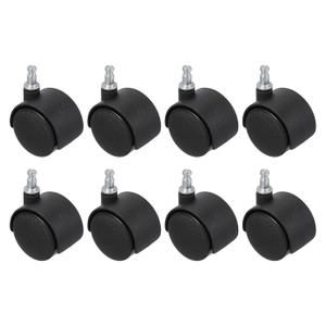 PATIKIL Office Chair Wheels Replacement 1.5", 8 Pcs Nylon Heavy Duty Office Furniture Casters Wheels with Universal Wheel for Hardwood Floor Carpet, Black(Grip Neck Stem)