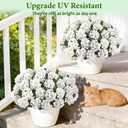 8 Bundles Artificial Flowers for Outdoors, Realistic Geraniums Fake Flowers for Decorations, UV Resistant Silk Faux Flowers Plants for Outside Garden Porch Planter Yard Patio Home Decor(White)