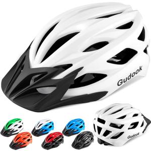 Bike Helmets for Men - Women Bicycle Helmet Adult - Certified Lightweight Comfort Adjustable Cycling Helmet with Detachable Visor for Mountain Road Biker (M(Youth/53-57cm), White)