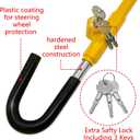 KAYCENTOP Car Steering Wheel to Brake Pedal Lock Auto Security Product Anti-Theft Lock Device Bright Yellow Universal