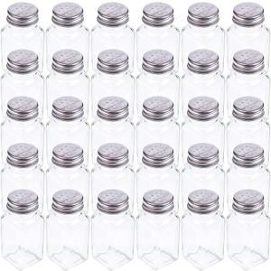 Tebery 30 Pack Glass Salt and Pepper Shaker Set with Stainless Steel Mushroom Top, 2.7oz Spice bottle for Kitchen, Restaurants and Catering, Classic Design