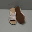 HARENCE Sandals for Women Wedge Slides: Comfortable Summer Beach Platform Shoes with Flowers Dressy Memory Foam Slip On Slide Sandals (7, Beige)