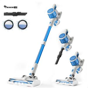 Cordless Vacuum Cleaner for Home - Lightweight, Stick Vacuum Clean with Rechargeable Battery, Max 45Mins Runtime, 8 in 1 Handheld Vacuum for Hardfloor & Carpets Pet Hair, Blue&White