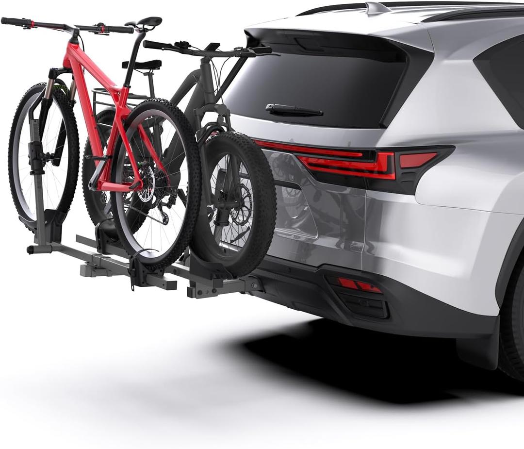 Hitch Bike Rack for Car, 200 lbs Capacity Heavy-Duty E-Bike Carrier, Tilting Foldable Design with Anti-Theft Lock, Fits 2" Receiver, for SUV, Truck, RV Hitch Bike Rack for Car, 200 lbs Capacity Heavy-Duty E-Bike Carrier, Tilting Foldable Design with Anti-Theft Lock, Fits 2" Receiver, for SUV, Truck, RV