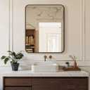Delma Bathroom Vanity Mirror, Black Framed Bathroom Mirror for Over Sink, High-Definition Bathroom Mirror, Versatile Bathroom Vanity Mirror, Hangs Horizontally or Vertically(30x24, Black)