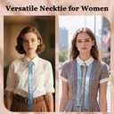 Metal Sequin Ties for Women Long Skinny Scarves, Sparkly Glitter Scarf Necktie Belt for Party Prom Wedding Daily (Blue)