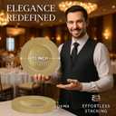 JEVERGN 10 Pack Gold Charger Plates, 13" Hammered Chargers for Dinner Plates, Gold Plate Chargers Set of 10, Round Plastic Charger for Wedding, Party Event, Dinner, Table Setting