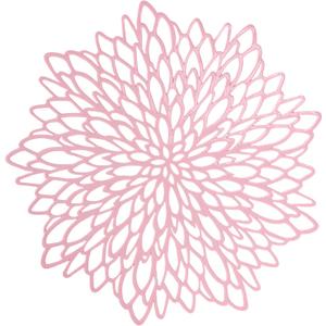 Snowkingdom Pink Placemats Set of 8, Round Vinyl Pink Flower Place Mats 15 Inch Fancy Dinning Floral Table Mats for Wedding Birthday Baby Shower Easter Halloween Christmas Holiday Party Decoration