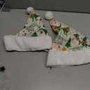 Eurzom 2 Pcs Dinosaur Santa Hat Cute Animal Print Christmas Furry Xmas Hat with Comfort Lining and Brim Large Unisex Plush Santa Cap for Adults and Teens New Year Holiday Party Supplies Decorations