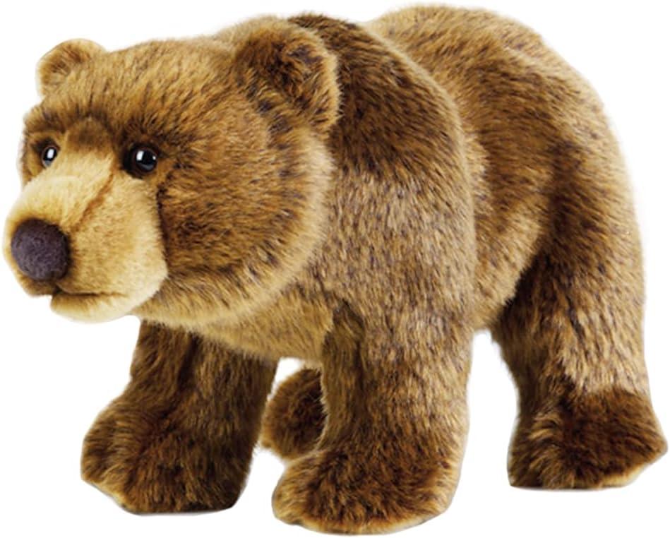 JIANEEXSQ Realistic Brown Bear Stuffed Animal Plush Toy, Simulation Brown Teddy Bear Plushies Soft Toy, Birthday Gift Decor