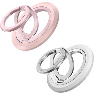 SYNCWIRE Magnetic Phone Ring Holder for MagSafe [2 Pack], 360 Rotation Dual Sided Magnet Grip Cell Phone Ring Stand Finger Kickstand Compatible with iPhone 17 16 15 14 13 12 Pro Max fits MagSafe