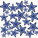 24PCS Cowboys Iron on Patches, Embroidered Applique Football Iron on Patches for Clothes, Hats, Jeans, Skirts, T-Shirts, Backpacks, Etc 3 size blue