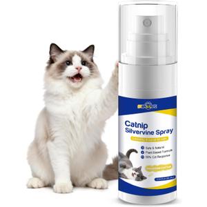 Upgraded Catnip Spray for Cats with SilvervineNatural Dual-Plant Formula,Loved by 9 Out of 10 Cats,Cat Nip Spray Refresh Toys&Training Aid for Indoor Cats