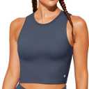 Natural Feelings Nudi Sports Bras for Women Removable Padded Yoga Tank Tops Sleeveless Fitness Workout Crop Tops (Medium, Navy)