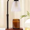 HONGZZI Candle Warmer Lamp - Electric Candle Warmer with Timer, Adjustable Height & Brightness, 2 Replacement Bulbs, Perfect for Jar Candles, Kitchen, Living Room, Bedroom (Clear)