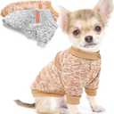 2 Pack 2.5-3.5lbs Dog Sweaters for Small Dogs Dog Clothes Winter Fleece Puppy Sweater Warm Pet Outfits for Yorkie, Chihuahua, Bulldog, Dachshund, Pug, XXS (Gery+Brown)