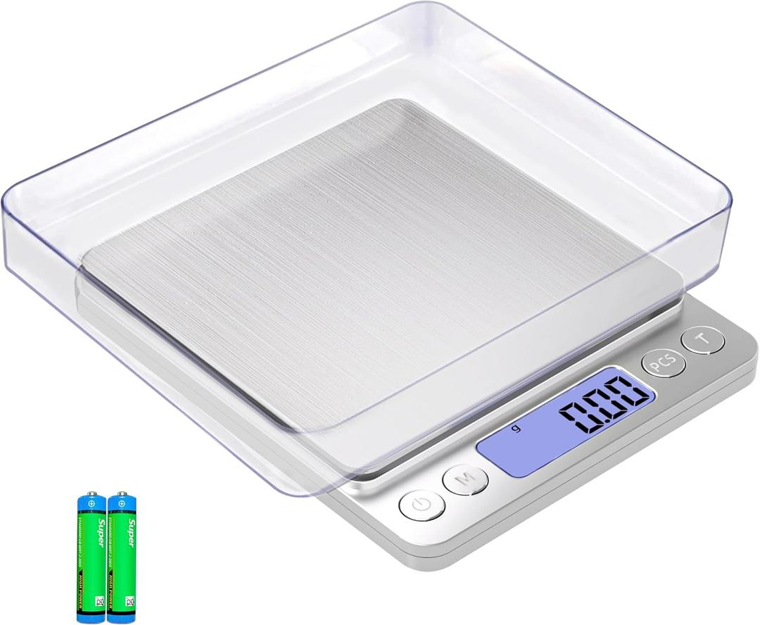 Gram Scale Small Digital Food Scale, 500g by 0.01Gram/0.001Ounce, Accurate Weighting, MEIYA Multifunction Kitchen Scale for Jewelry/Baking/Soap, 9 Units, Tare Function, LCD Display, Including Battery Gram Scale Small Digital Food Scale, 500g by 0.01Gram/0.001Ounce, Accurate Weighting, MEIYA Multifunction Kitchen Scale for Jewelry/Baking/Soap, 9 Units, Tare Function, LCD Display, Including Battery