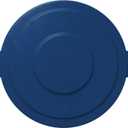 SPARTA Bronco Waste Container Trash Can Lid, Round Trash Bin for Disposal, 32 Gallons, Blue, (Pack of 4)