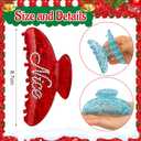 4 Pcs Christmas Hair Claw Clips for Women Girls Green Gold Hair Clips Cute Rhinestone Red Blue Banana Clamp for Christmas Women Accessories