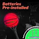 GlowCity Glow in The Dark Basketball - Sizes 5, 6, 7 Light Up Ball for Kids, Teens & Adults - Red Glow for Outdoor Games - Sports Birthday Gifts Ideas for Boys Ages 6 7 8 9 10 11 12 13 14