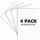 4 Pack 24x36 inch Corrugated Plastic Board, 3/16 inch Thick White Poster Board, Waterproof for Indoor Outdoor Use, DIY Projects