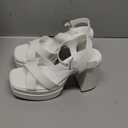 DREAM PAIRS Women's Platform Chunky Heels Square Open Toe Ankle Strap High Heeled Sandals Y2K Shoes for Party Brunch (9.5, White)