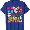 Farm Animals Sounds Oink Baa Neigh Cluck Moo Toddler Farmer T-Shirt, XL